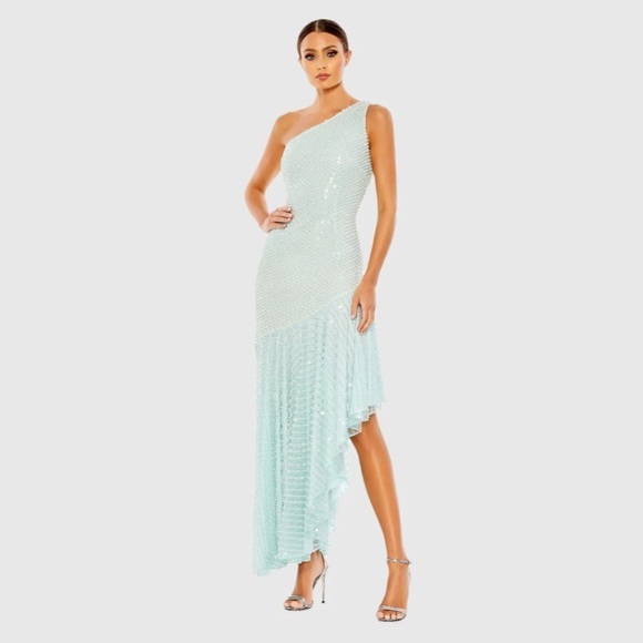 MAC DUGGAL 93741 NWT One Shoulder Asymmetrical Hem Dress - Picture 1 of 7